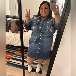 Silver Star Denim Dress